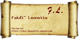 Fakó Leonetta névjegykártya